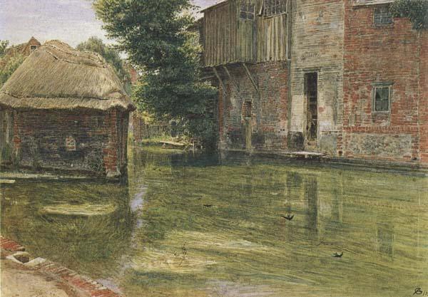 Albert Goodwin,RWS Old Mill,Near Winchester (mk46) France oil painting art